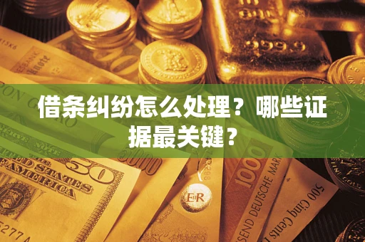 济南借条纠纷怎么处理？哪些证据最关键？