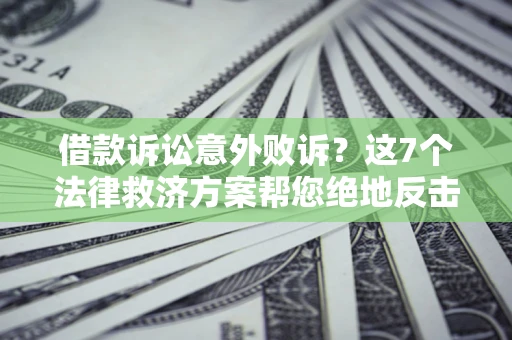 济南借款诉讼意外败诉？这7个法律救济方案帮您绝地反击！