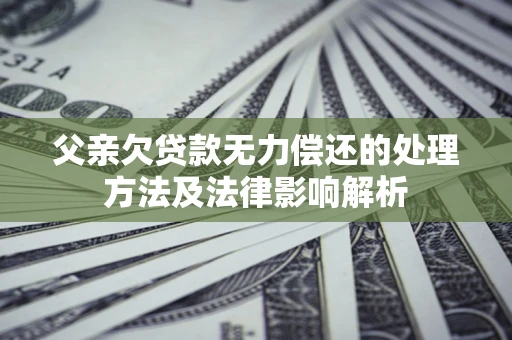 济南父亲欠贷款无力偿还的处理方法及法律影响解析